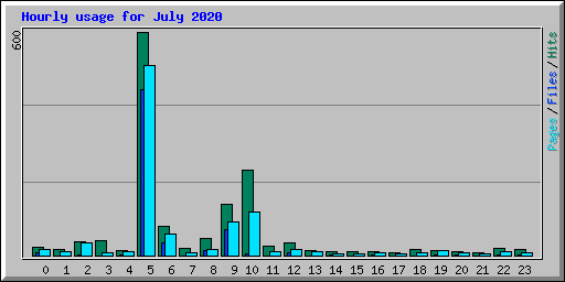 Hourly usage for July 2020