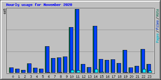 Hourly usage for November 2020