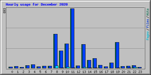 Hourly usage for December 2020